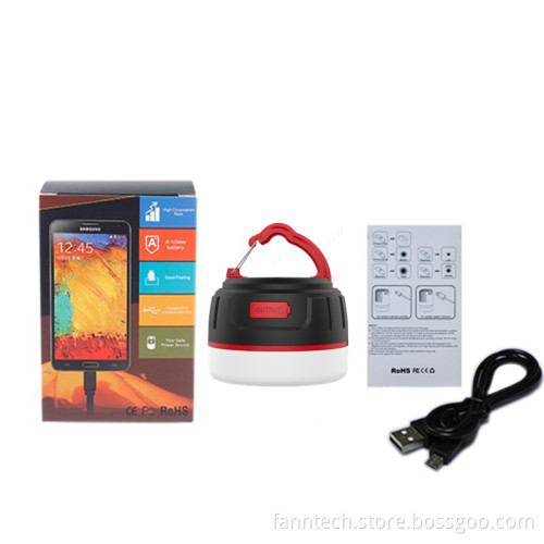 Portable LED Camping Lantern with 5200mah Power Bank & Magnet for Hiking & Illumination & Phone Charging